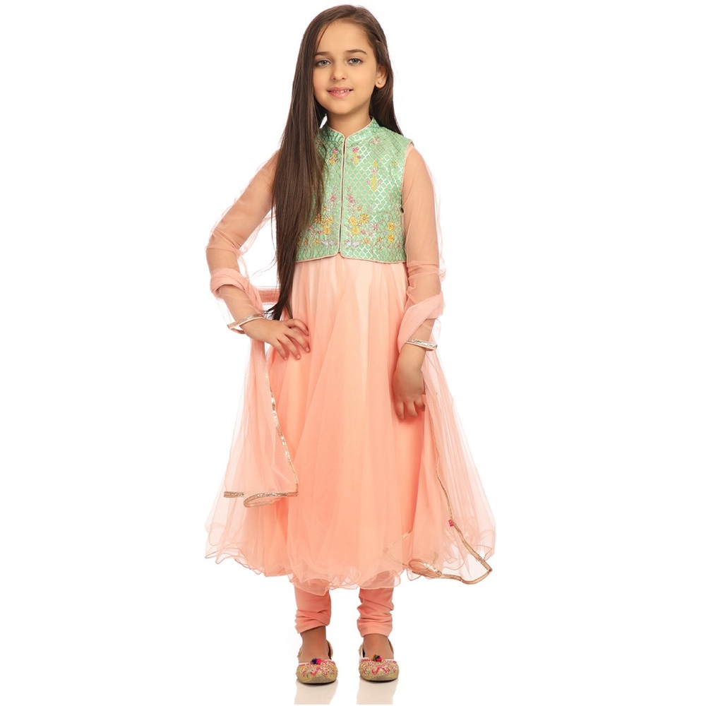 NWT BIBA brand Girls 4-piece Anarkali Salwar Kameez Set size 4-5 years
